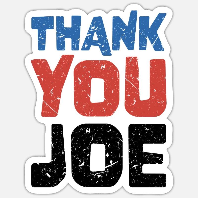 Merci Joe - Électeurs démocrates patriotes - Sticker taille S (10 x 10 cm) - blanc mat