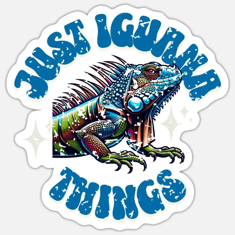 Iguane - Sticker taille S (10 x 10 cm) - blanc mat