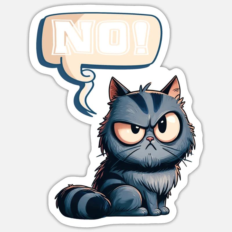 - Nope! funny kitten - Sticker size S (10 x 10 cm) - white matte