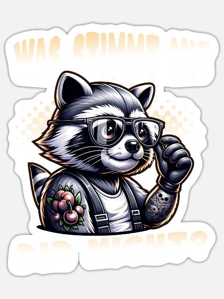 Ich hasse Menschen - Was stimmt denn mit dir nicht - Sticker Größe S (10 x 10 cm) - Mattweiß