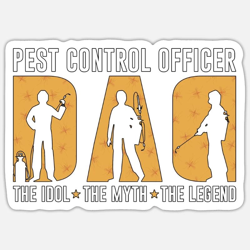 Pest Control Officer Dad The Idol Insect Solution Sticker Größe S (10 x 10 cm)