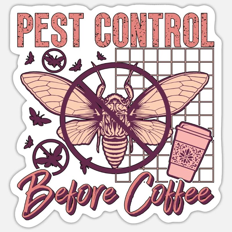 Pest Control Before Insect Solutions Coffee Lover Sticker size S (10 x 10 cm)