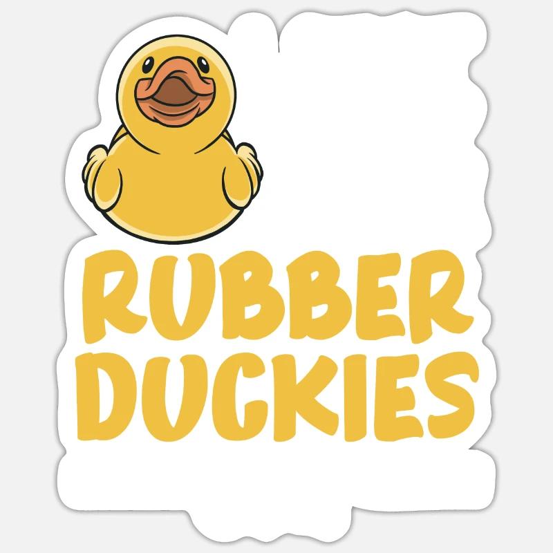 Quietscheentchen Quietscheente Gummiente - Sticker Größe S (10 x 10 cm) - Mattweiß