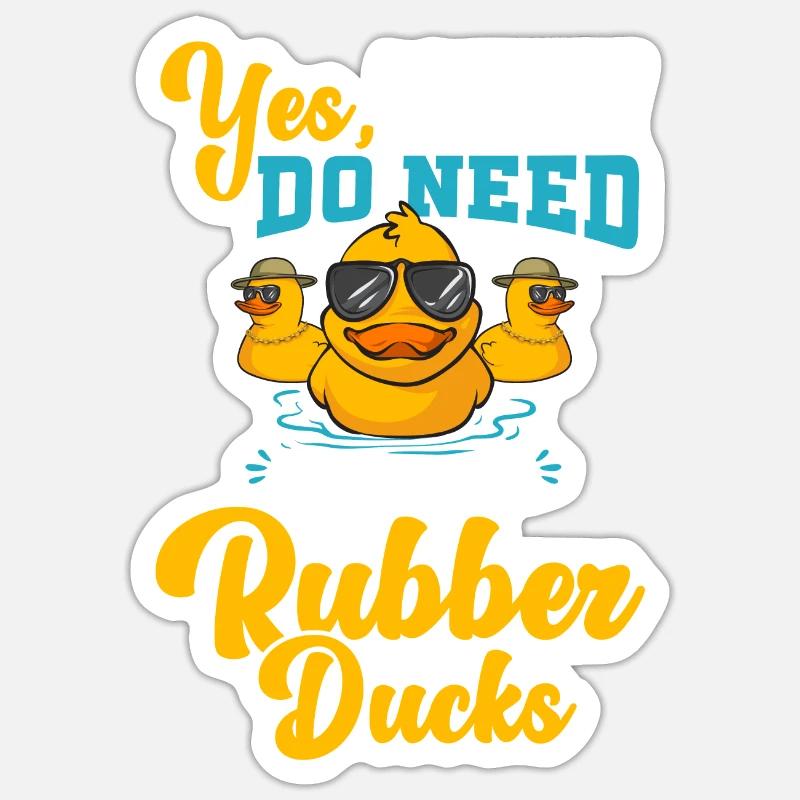 Quietscheentchen Quietscheente Gummiente - Sticker Größe S (10 x 10 cm) - Mattweiß