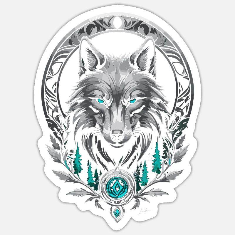 Medieval Arctic Wolf Sticker size S (10 x 10 cm)
