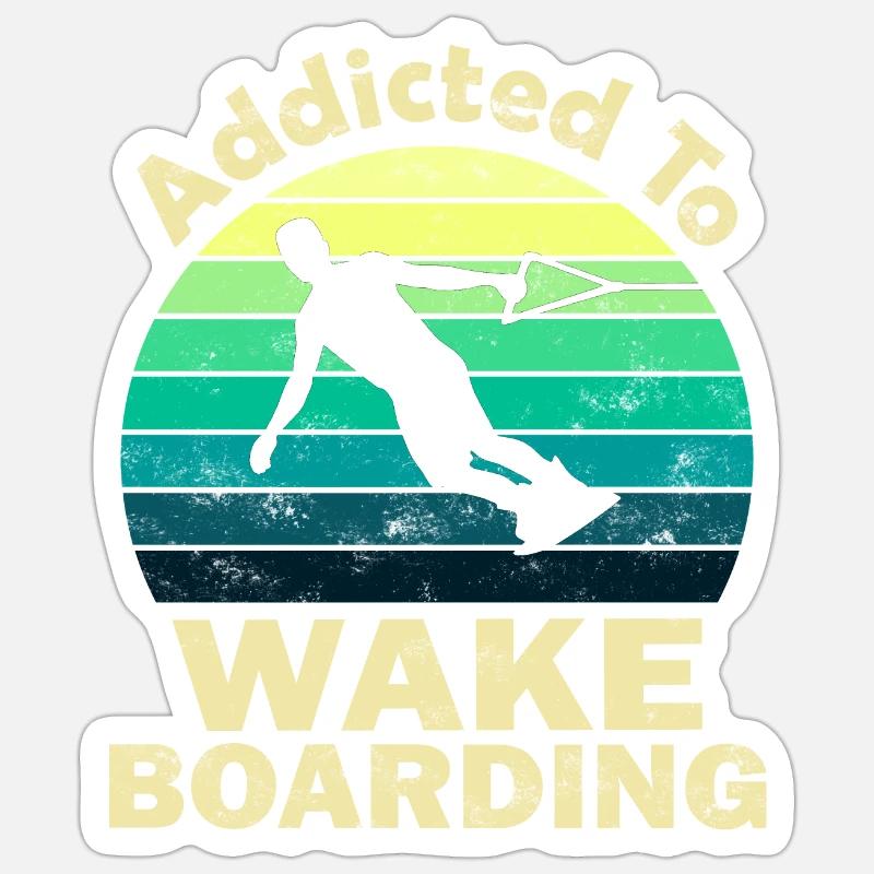 Wakeboard - Sticker Größe S (10 x 10 cm) - Mattweiß