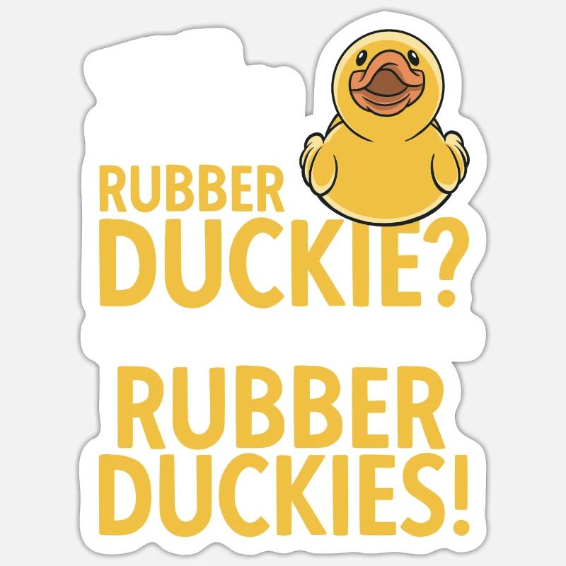 Quietscheentchen Quietscheente Gummiente - Sticker Größe S (10 x 10 cm) - Mattweiß