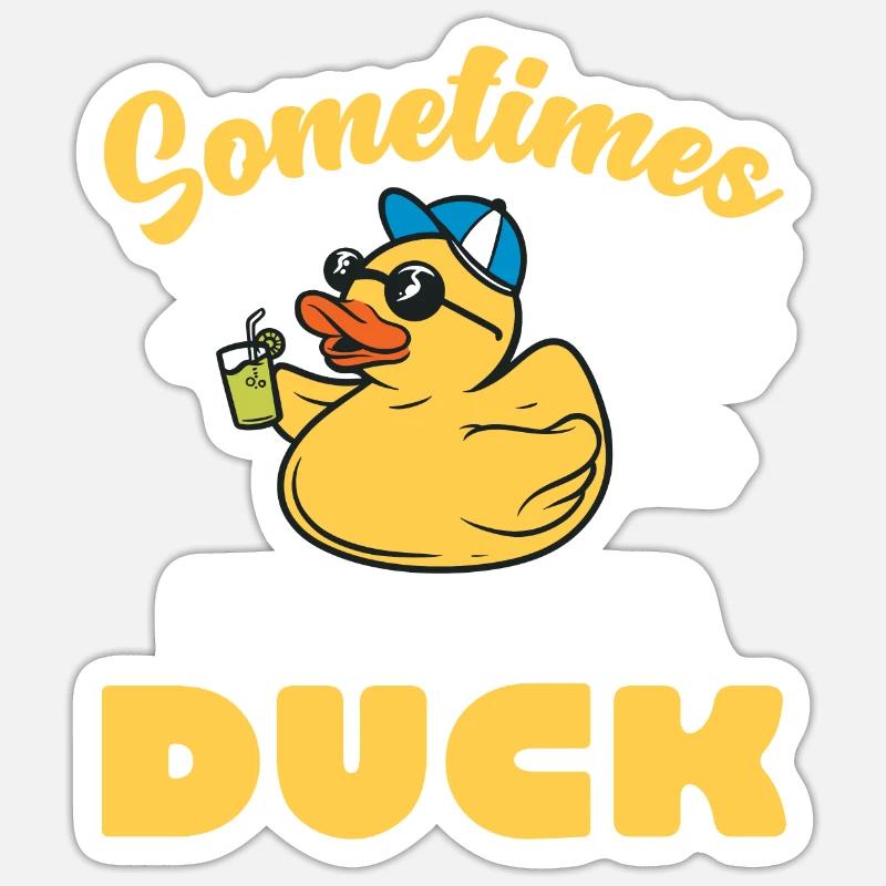 Quietscheentchen Quietscheente Gummiente Sticker Größe S (10 x 10 cm)