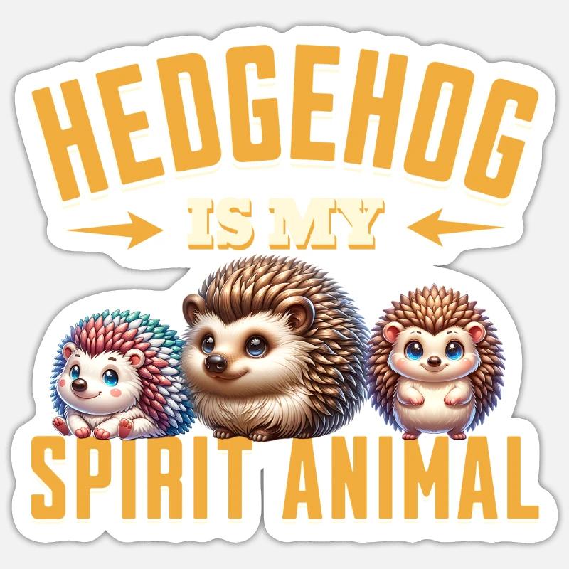 Igel - Sticker Größe S (10 x 10 cm) - Mattweiß