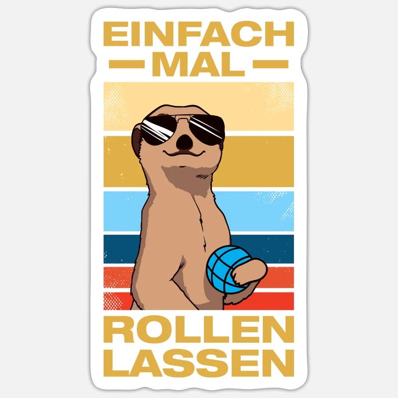 Pétanque, boules, Boules - Sticker taille S (10 x 10 cm) - blanc mat