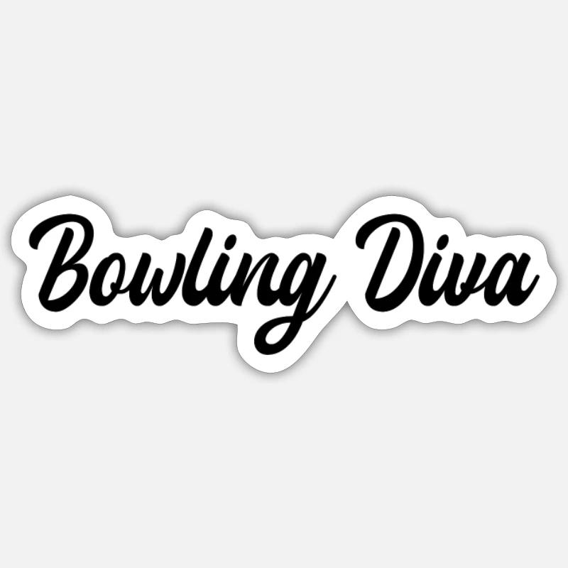 Bowling - Bowling Diva - Sticker Größe S (10 x 10 cm) - Mattweiß