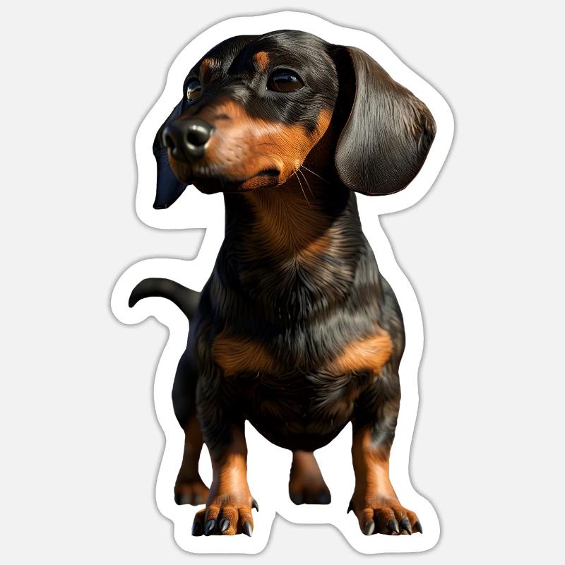 Teckel, Teckel, Teckel miniature, Dachshund Club, Teckel - Sticker taille S (10 x 10 cm) - blanc mat