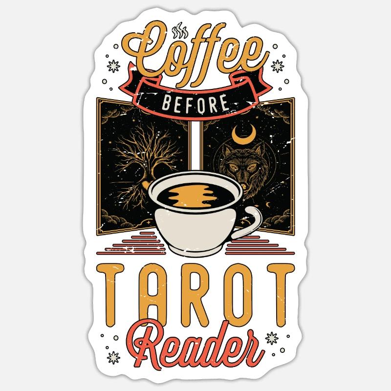 Tarot Reader Coffee Tarot Reading Coffee Lover Sticker Größe S (10 x 10 cm)
