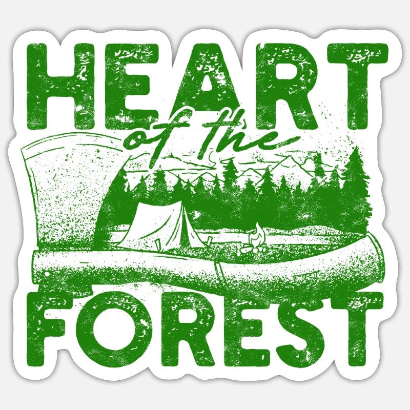 Bûcheron Bûcheron Bûcheron Cœur de la forêt Sticker taille S (10 x 10 cm)