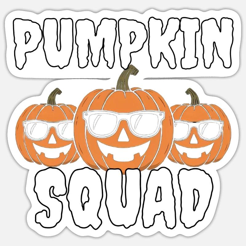 Escouade citrouille - Sticker taille S (10 x 10 cm) - blanc mat