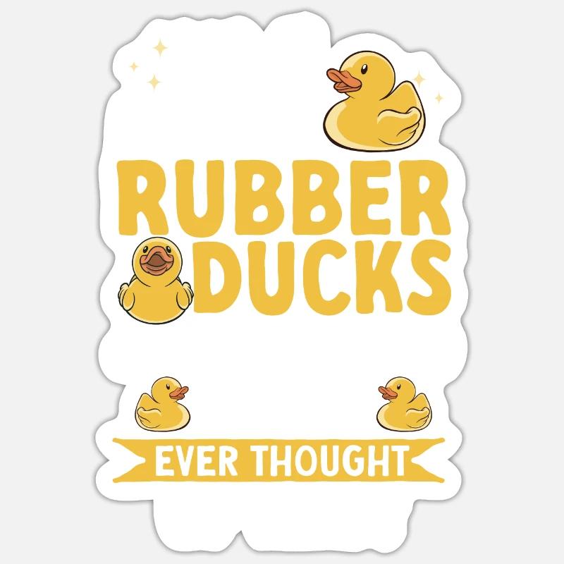 Quietscheentchen Quietscheente Gummiente - Sticker Größe S (10 x 10 cm) - Mattweiß
