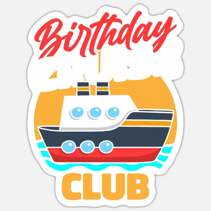 Anniversaire Croisière - Sticker taille S (10 x 10 cm) - blanc mat