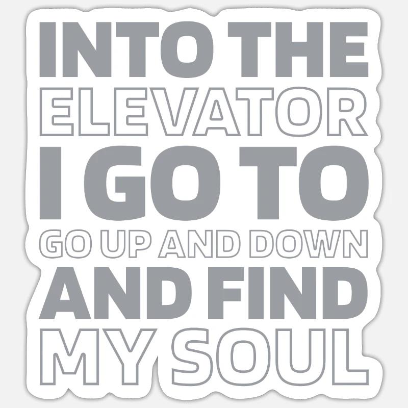 Ascenseur Ascenseur - Sticker taille S (10 x 10 cm) - blanc mat