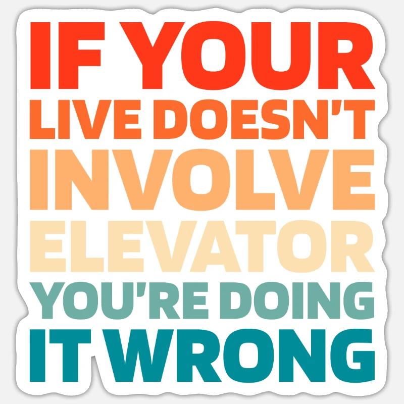Elevator Elevator - Sticker size S (10 x 10 cm) - white matte