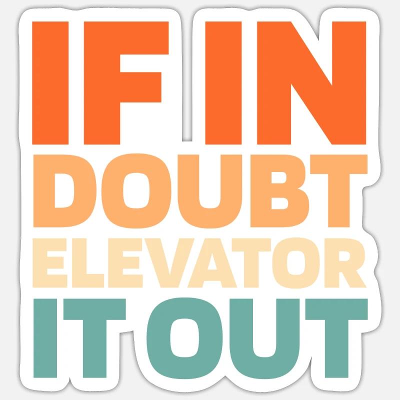 Ascenseur Ascenseur - Sticker taille S (10 x 10 cm) - blanc mat