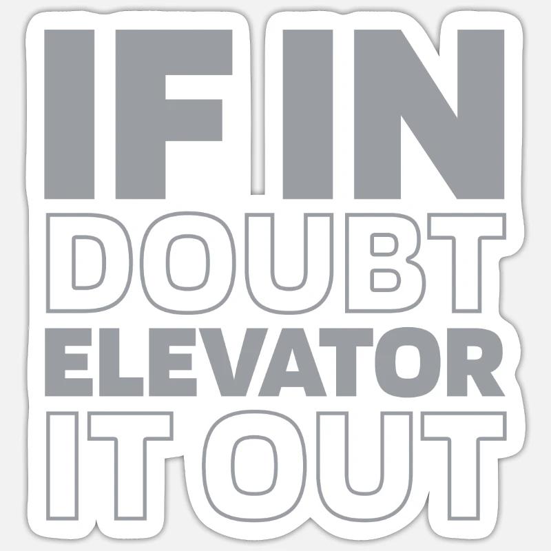 Ascenseur Ascenseur - Sticker taille S (10 x 10 cm) - blanc mat