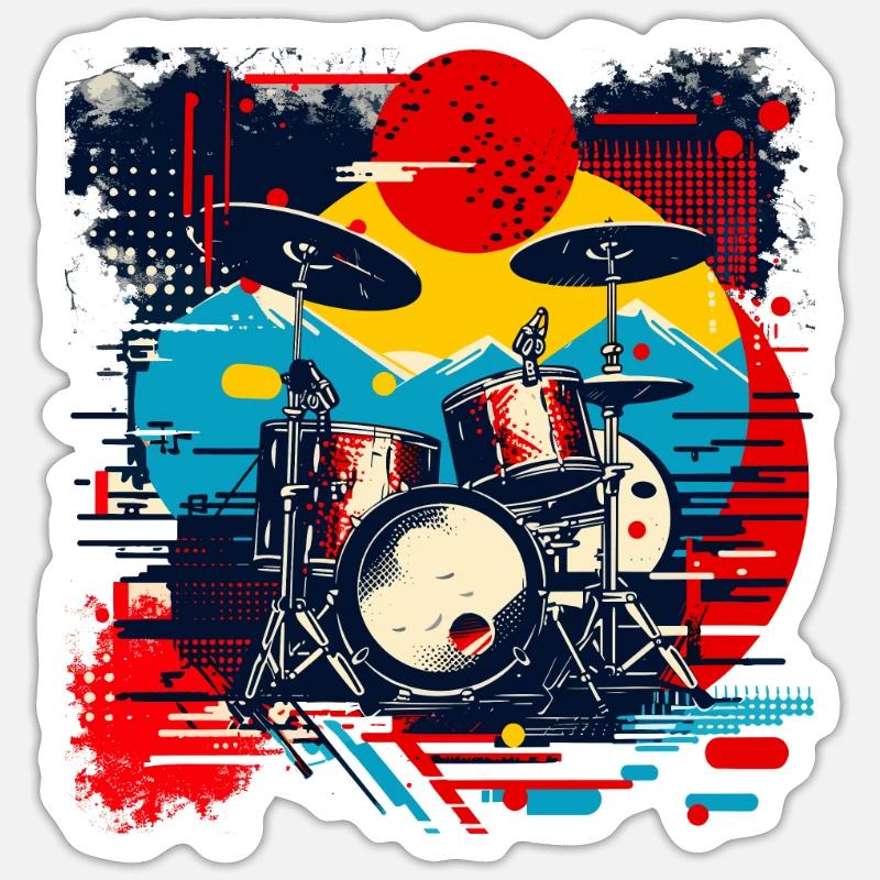 Percussion - Sticker taille S (10 x 10 cm) - blanc mat