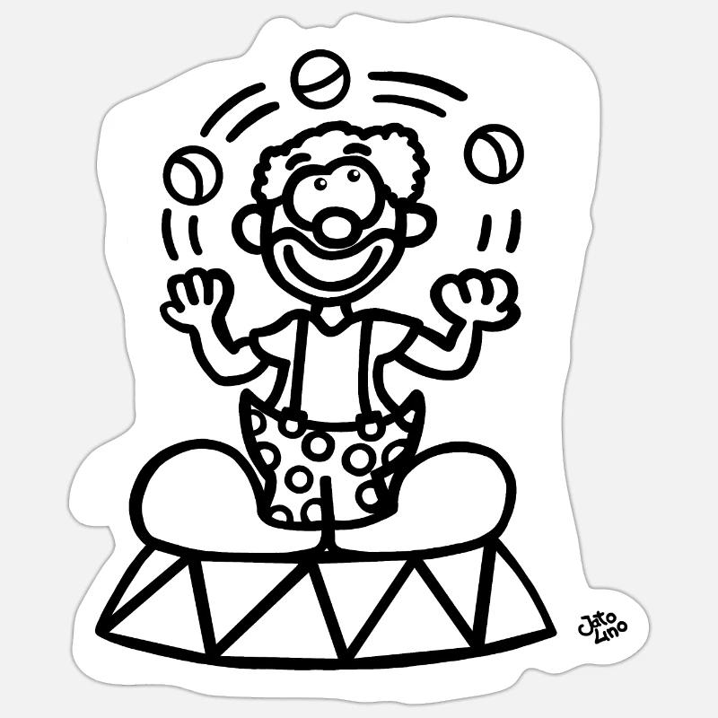 A clown - Sticker size S (10 x 10 cm) - white matte