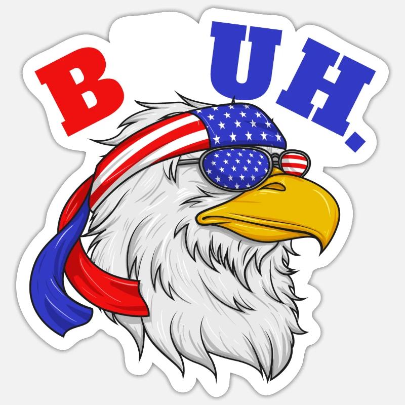 Bruh 4. Juli Eagle Kids Tacky 4. Juli EagleBruh 4. - Sticker Größe S (10 x 10 cm) - Mattweiß
