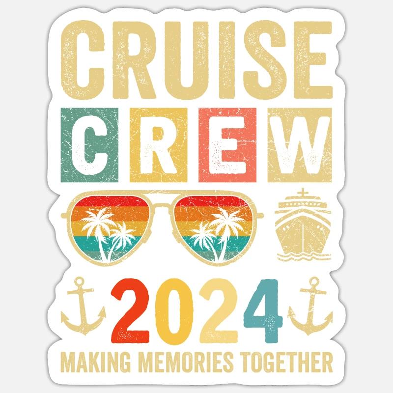 Équipage de croisière 2024 - Sticker taille S (10 x 10 cm) - blanc mat
