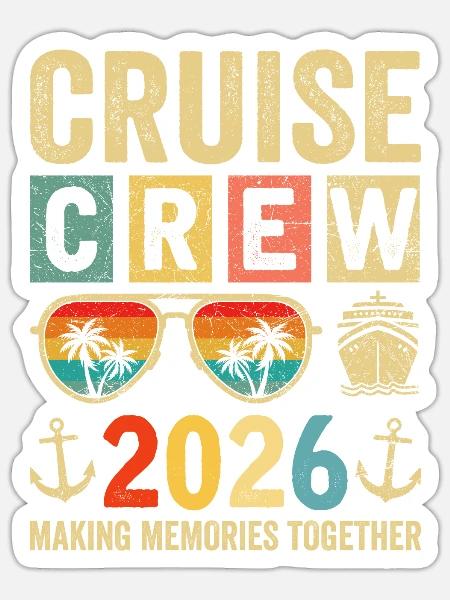 Cruise Crew 2026 - Sticker Größe S (10 x 10 cm) - Mattweiß