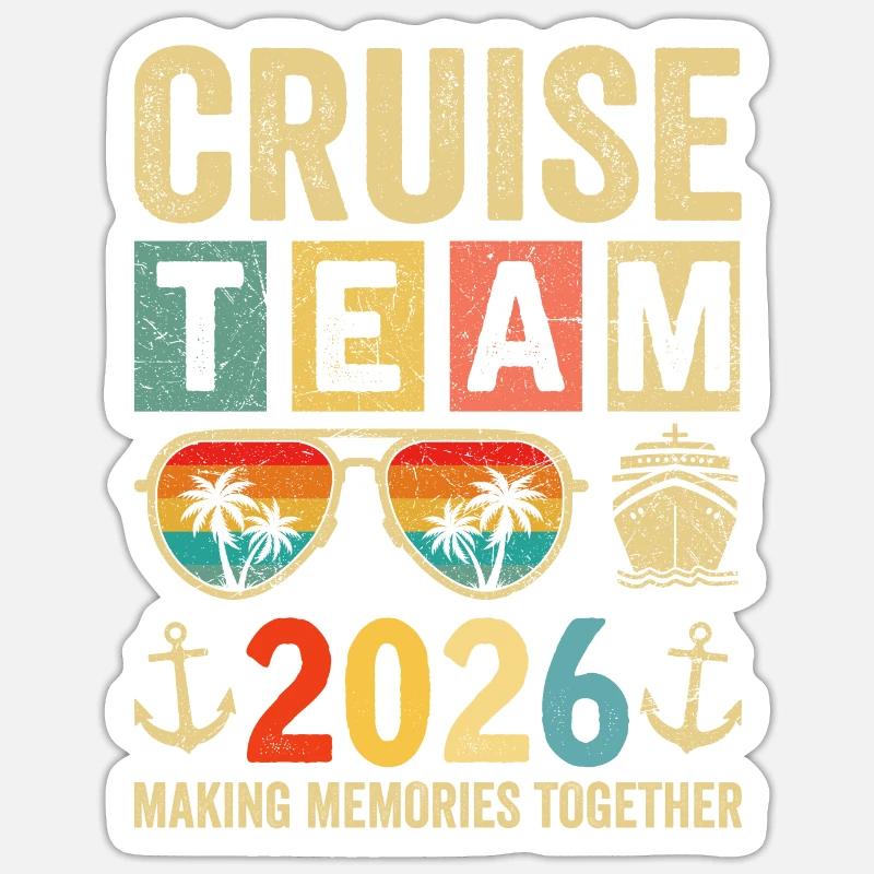 Équipe de croisière 2026 - Sticker taille S (10 x 10 cm) - blanc mat