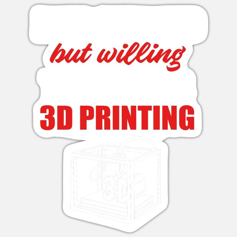 Impression 3D - Sticker taille S (10 x 10 cm) - blanc mat