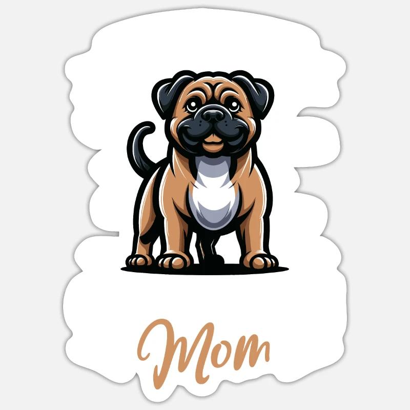 Ca de Bou Mama - Sticker Größe S (10 x 10 cm) - Mattweiß