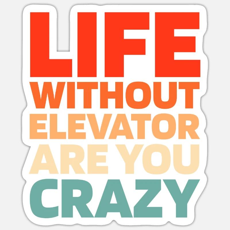 Elevator Elevator - Sticker size S (10 x 10 cm) - white matte