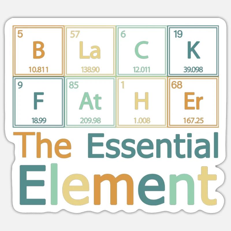 Black Father Essential Element Periodic Table Sticker size S (10 x 10 cm)