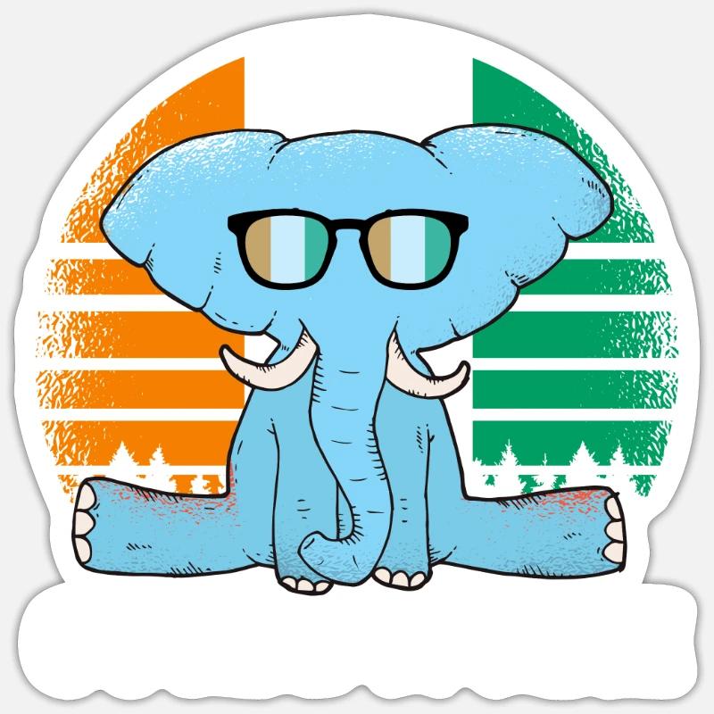 Côte d’Ivoire Eléphant - Sticker taille S (10 x 10 cm) - blanc mat