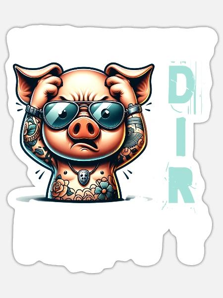 Ich hasse Menschen - Was stimmt denn mit dir nicht - Sticker Größe S (10 x 10 cm) - Mattweiß