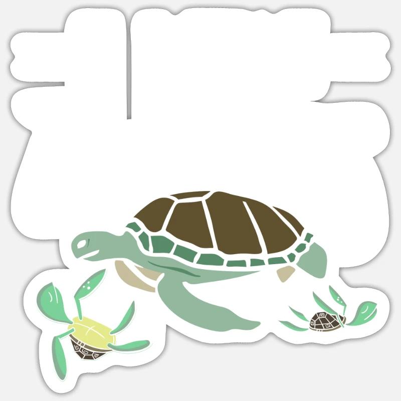 Turtle Sea Turtle Gift - Sticker size S (10 x 10 cm) - white matte