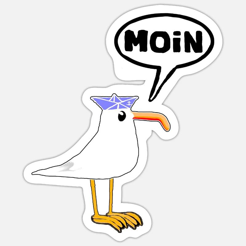 Moin Seagull Rubber Boots Boots Speech Bubble Sticker size S (10 x 10 cm)