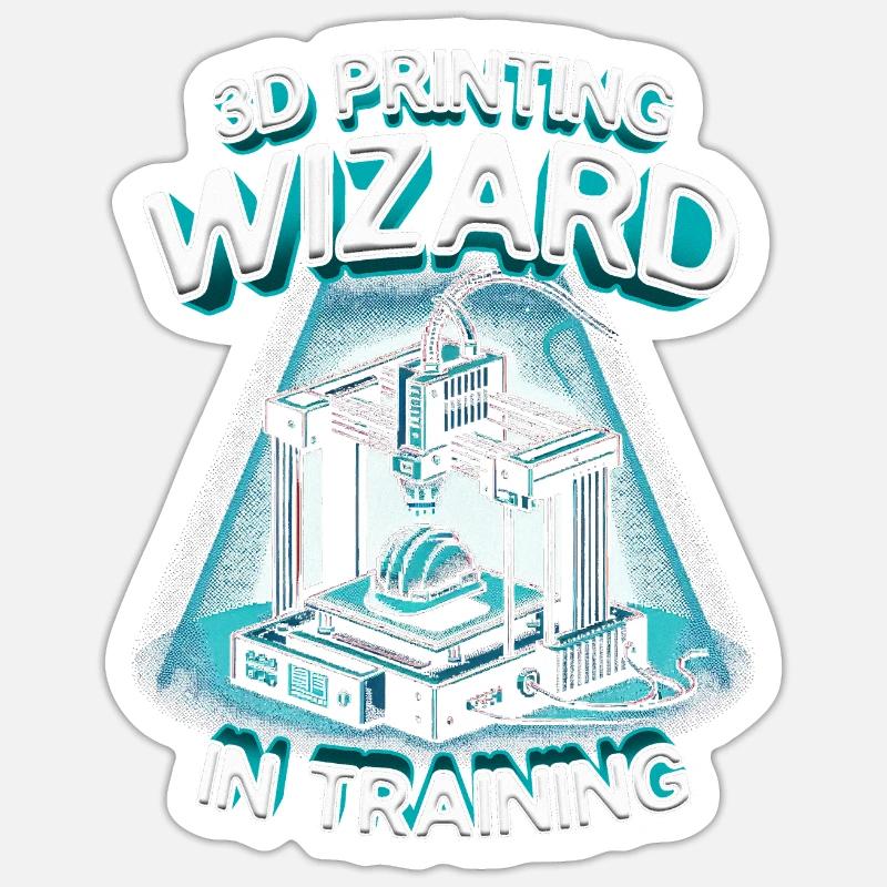3D Druck 3D Printing Wizard In Training Sticker Größe S (10 x 10 cm)
