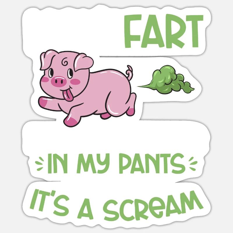 pet pète pète pète - Sticker taille S (10 x 10 cm) - blanc mat