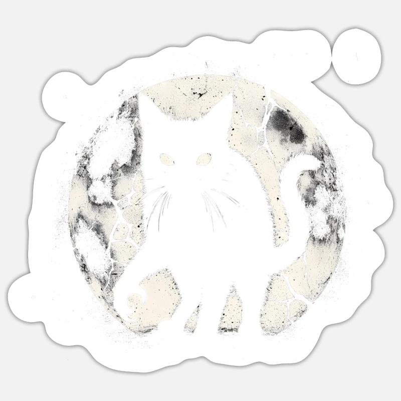 Chat Goth Effrayant, Chat D’horreur, Chat Weirdcore Sticker taille S (10 x 10 cm)