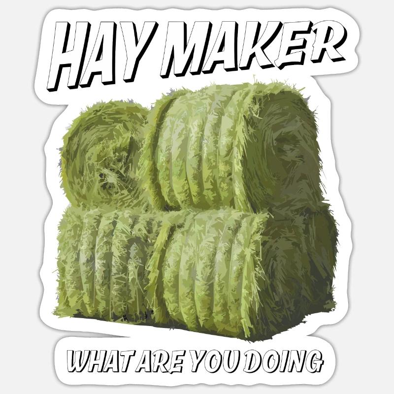HAY MAKER - Sticker Größe S (10 x 10 cm) - Mattweiß