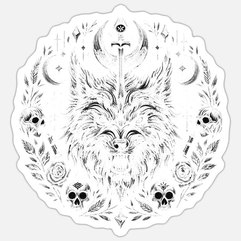 Werewolf Skull - Sticker size S (10 x 10 cm) - white matte
