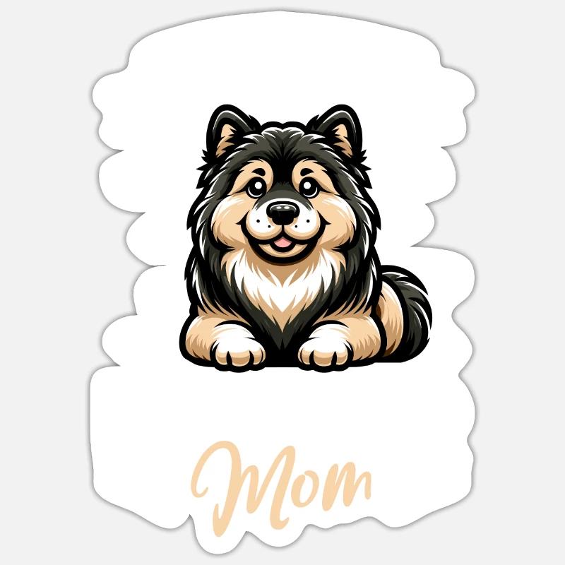 Maman Eurasier - Sticker taille S (10 x 10 cm) - blanc mat