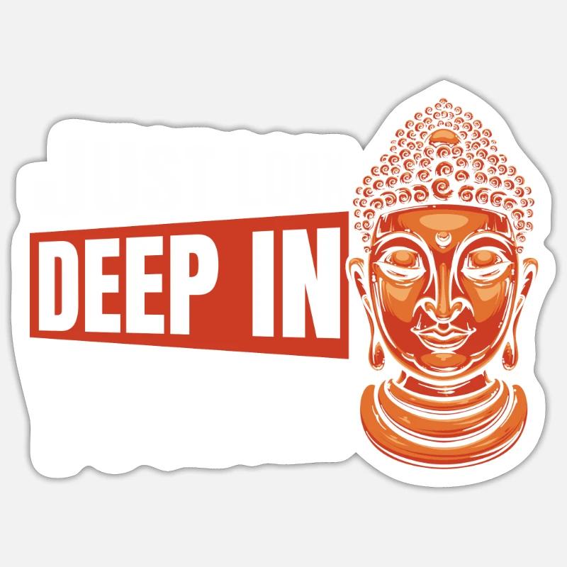 Il suffit de regarder au plus profond de vous-même Symbole de la statue bouddhiste Sticker taille S (10 x 10 cm)