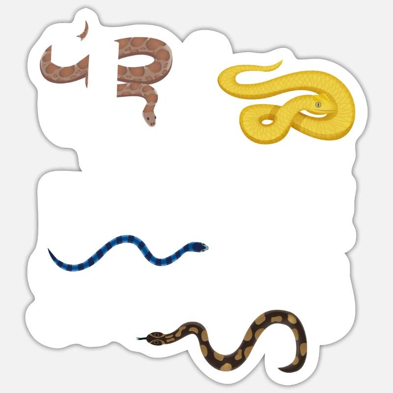 Serpent Serpent Éleveur de serpent - Sticker taille S (10 x 10 cm) - blanc mat