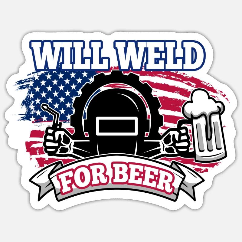 Soudera pour la bière - Sticker taille S (10 x 10 cm) - blanc mat