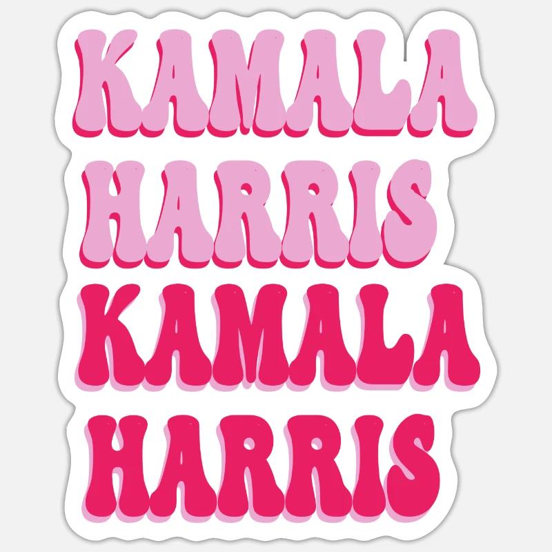 Kamala harris pink text - Sticker size S (10 x 10 cm) - white matte