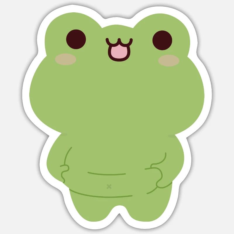 Grenouille Chonky - Sticker taille S (10 x 10 cm) - blanc mat